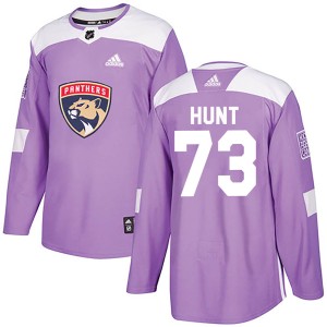 Dryden Hunt Men's Adidas Florida Panthers Authentic Purple ized Fights Cancer Practice Jersey