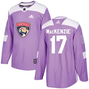 Derek Mackenzie Men's Adidas Florida Panthers Authentic Purple Derek MacKenzie Fights Cancer Practice Jersey