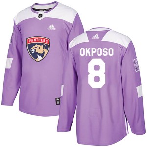 Kyle Okposo Men's Adidas Florida Panthers Authentic Purple Fights Cancer Practice Jersey