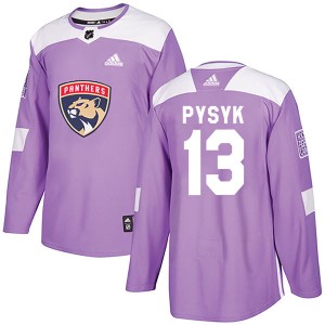 Mark Pysyk Men's Adidas Florida Panthers Authentic Purple Fights Cancer Practice Jersey