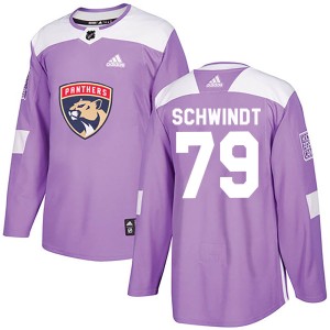 Cole Schwindt Men's Adidas Florida Panthers Authentic Purple Fights Cancer Practice Jersey