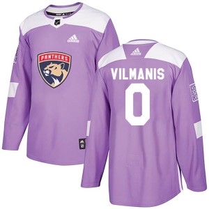 Sandis Vilmanis Men's Adidas Florida Panthers Authentic Purple Fights Cancer Practice Jersey