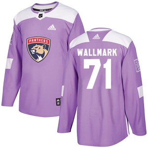 Lucas Wallmark Men's Adidas Florida Panthers Authentic Purple Fights Cancer Practice Jersey