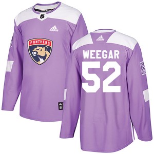 MacKenzie Weegar Men's Adidas Florida Panthers Authentic Purple Fights Cancer Practice Jersey
