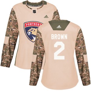 Josh Brown Women's Adidas Florida Panthers Authentic Brown Camo Veterans Day Practice Jersey