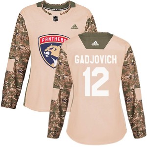Jonah Gadjovich Women's Adidas Florida Panthers Authentic Camo Veterans Day Practice Jersey