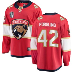 Gustav Forsling Men's Fanatics Branded Florida Panthers Breakaway Red Home 2023 Stanley Cup Final Jersey