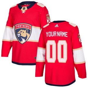 Custom Youth Adidas Florida Panthers Authentic Red Custom Home Jersey