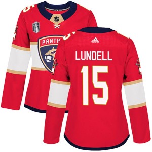 Anton Lundell Women's Adidas Florida Panthers Authentic Red Home 2023 Stanley Cup Final Jersey