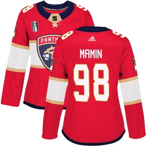 Maxim Mamin Women's Adidas Florida Panthers Authentic Red Home 2023 Stanley Cup Final Jersey