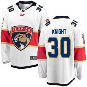 Spencer Knight Youth Fanatics Branded Florida Panthers Breakaway White Away Jersey