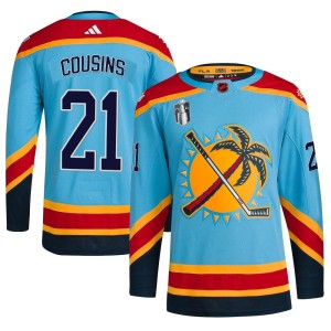 Nick Cousins Men's Adidas Florida Panthers Authentic Light Blue Reverse Retro 2.0 2023 Stanley Cup Final Jersey