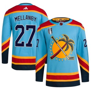 Scott Mellanby Men's Adidas Florida Panthers Authentic Light Blue Reverse Retro 2.0 2023 Stanley Cup Final Jersey