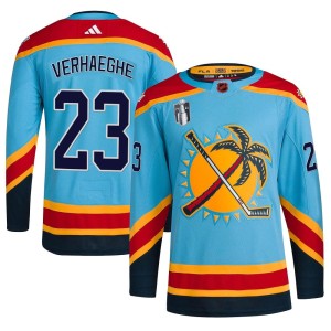 Carter Verhaeghe Men's Adidas Florida Panthers Authentic Light Blue Reverse Retro 2.0 2023 Stanley Cup Final Jersey