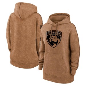 Women's Florida Panthers Brown 2023 Salute to Service Pullover Hoodie