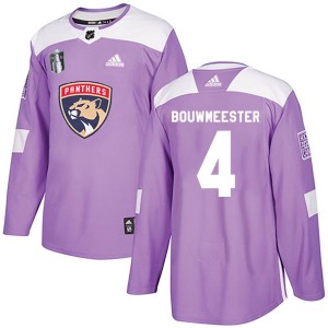 Jay Bouwmeester Men's Adidas Florida Panthers Authentic Purple Fights Cancer Practice 2023 Stanley Cup Final Jersey