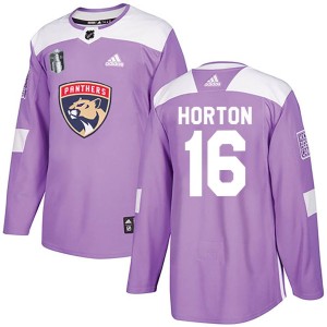 Nathan Horton Men's Adidas Florida Panthers Authentic Purple Fights Cancer Practice 2023 Stanley Cup Final Jersey