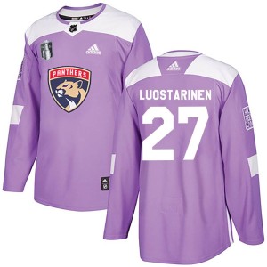 Eetu Luostarinen Men's Adidas Florida Panthers Authentic Purple Fights Cancer Practice 2023 Stanley Cup Final Jersey