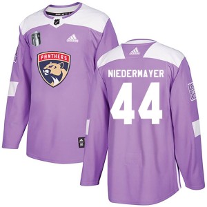 Rob Niedermayer Men's Adidas Florida Panthers Authentic Purple Fights Cancer Practice 2023 Stanley Cup Final Jersey