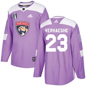 Carter Verhaeghe Men's Adidas Florida Panthers Authentic Purple Fights Cancer Practice 2023 Stanley Cup Final Jersey