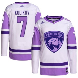 Dmitry Kulikov Youth Adidas Florida Panthers Authentic White/Purple Hockey Fights Cancer Primegreen Jersey