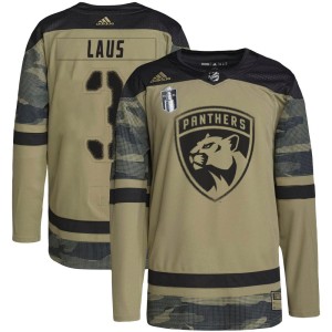 Paul Laus Youth Adidas Florida Panthers Authentic Camo Military Appreciation Practice 2023 Stanley Cup Final Jersey