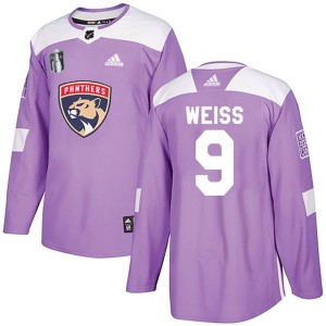 Stephen Weiss Youth Adidas Florida Panthers Authentic Purple Fights Cancer Practice 2023 Stanley Cup Final Jersey