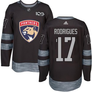 Evan Rodrigues Men's Florida Panthers Authentic Black 1917-2017 100th Anniversary Jersey