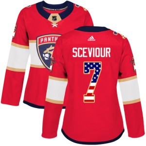Colton Sceviour Women's Adidas Florida Panthers Authentic Red USA Flag Fashion Jersey