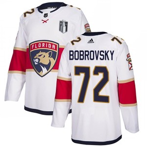 Sergei Bobrovsky Men's Adidas Florida Panthers Authentic White Away 2023 Stanley Cup Final Jersey