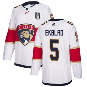 Aaron Ekblad Men's Adidas Florida Panthers Authentic White Away 2023 Stanley Cup Final Jersey
