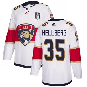 Magnus Hellberg Men's Adidas Florida Panthers Authentic White Away 2023 Stanley Cup Final Jersey