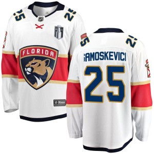 Mackie Samoskevich Youth Fanatics Branded Florida Panthers Breakaway White Away 2023 Stanley Cup Final Jersey