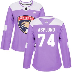 Rasmus Asplund Women's Adidas Florida Panthers Authentic Purple Fights Cancer Practice Jersey