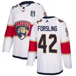 Gustav Forsling Youth Adidas Florida Panthers Authentic White Away 2023 Stanley Cup Final Jersey