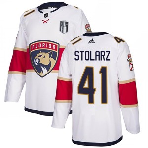 Anthony Stolarz Youth Adidas Florida Panthers Authentic White Away 2023 Stanley Cup Final Jersey