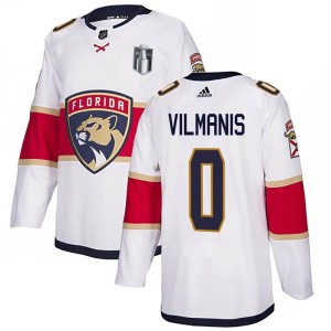 Sandis Vilmanis Youth Adidas Florida Panthers Authentic White Away 2023 Stanley Cup Final Jersey