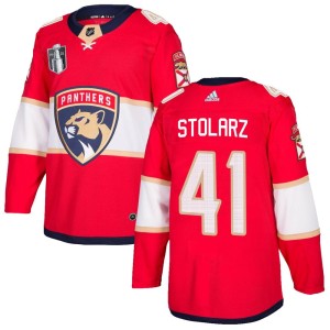 Anthony Stolarz Men's Adidas Florida Panthers Authentic Red Home 2023 Stanley Cup Final Jersey