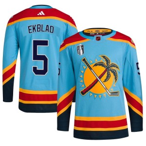Aaron Ekblad Youth Adidas Florida Panthers Authentic Light Blue Reverse Retro 2.0 2023 Stanley Cup Final Jersey