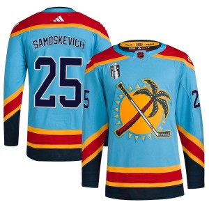 Mackie Samoskevich Youth Adidas Florida Panthers Authentic Light Blue Reverse Retro 2.0 2023 Stanley Cup Final Jersey