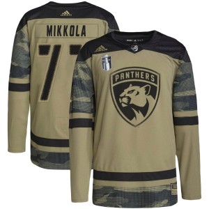 Niko Mikkola Men's Adidas Florida Panthers Authentic Camo Military Appreciation Practice 2023 Stanley Cup Final Jersey