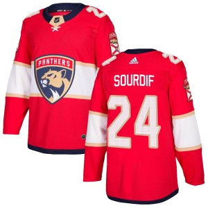 Justin Sourdif Youth Adidas Florida Panthers Authentic Red Home Jersey