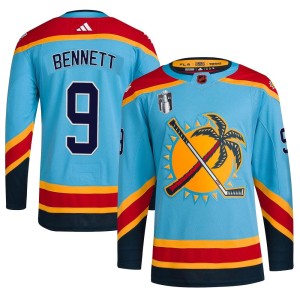 Sam Bennett Men's Adidas Florida Panthers Authentic Light Blue Reverse Retro 2.0 2023 Stanley Cup Final Jersey