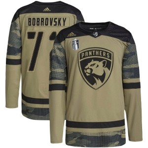 Sergei Bobrovsky Youth Adidas Florida Panthers Authentic Camo Military Appreciation Practice 2023 Stanley Cup Final Jersey