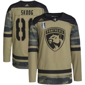 Wilmer Skoog Youth Adidas Florida Panthers Authentic Camo Military Appreciation Practice 2023 Stanley Cup Final Jersey